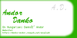 andor danko business card